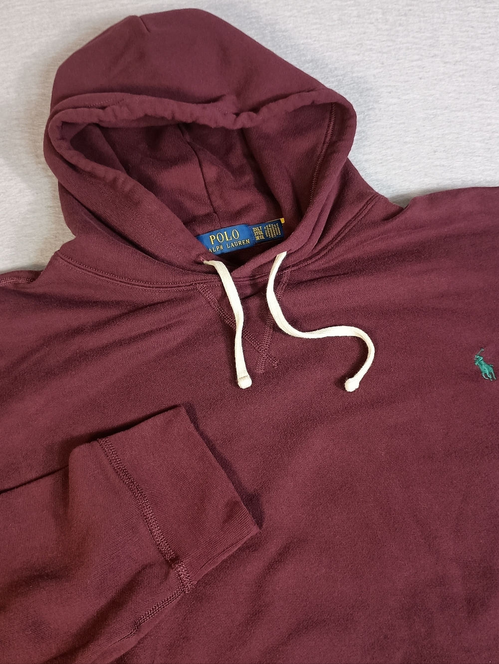 Polo Ralph Lauren Heavyweight Burgundy Men 3XLT Pullover Hoodie Embroidered Pony